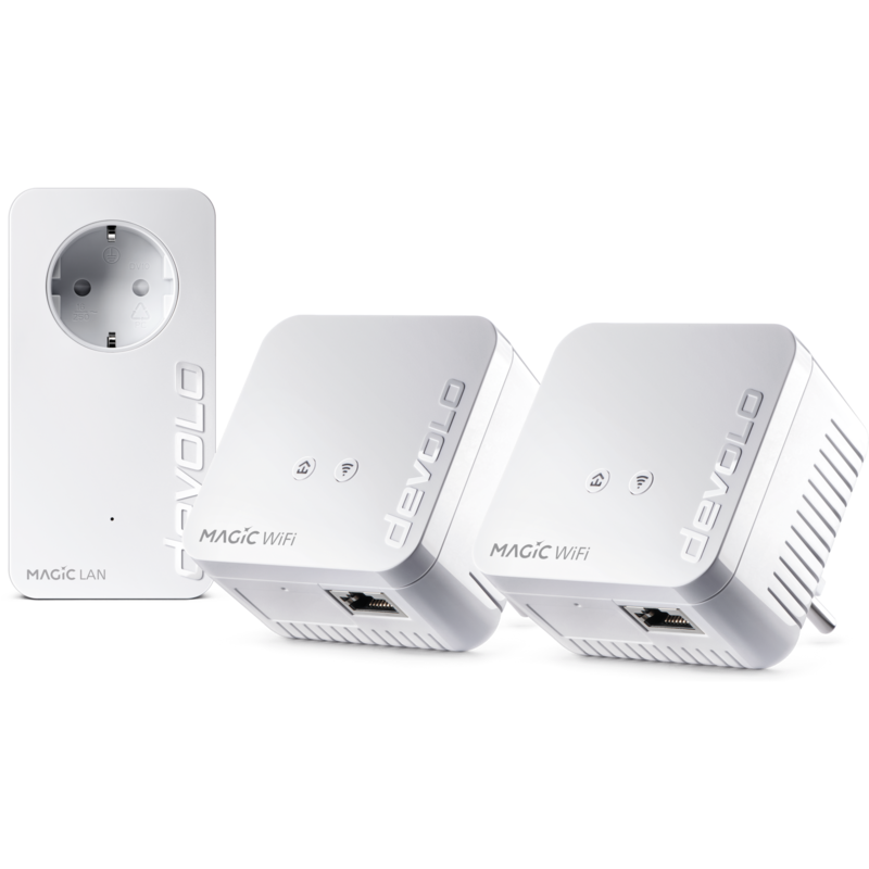 devolo Magic 1 WiFi 2-1-3 Multikit mini Powerline + WLAN, 3 Adapter