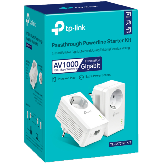 TP-Link TL-PA7017PKIT Powerline, weiß, Gebraucht
