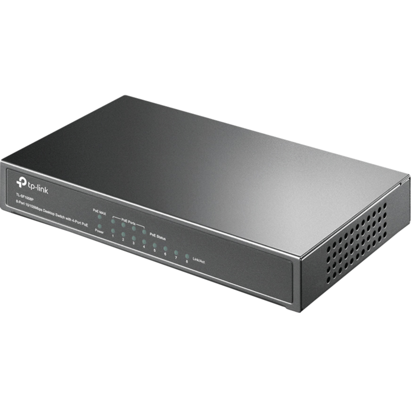 TP-Link TL-SF1008P V5.0 Switch, schwarz, PoE