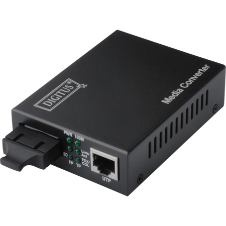 Digitus Fast Ethernet Medienkonverter, RJ-45/SC Konverter, schwarz