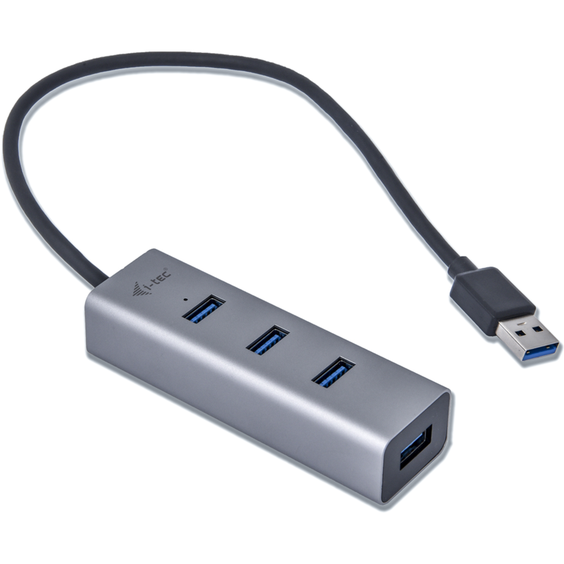 i-tec USB 3.0 Metal HUB 4 Port USB-Hub, schwarz