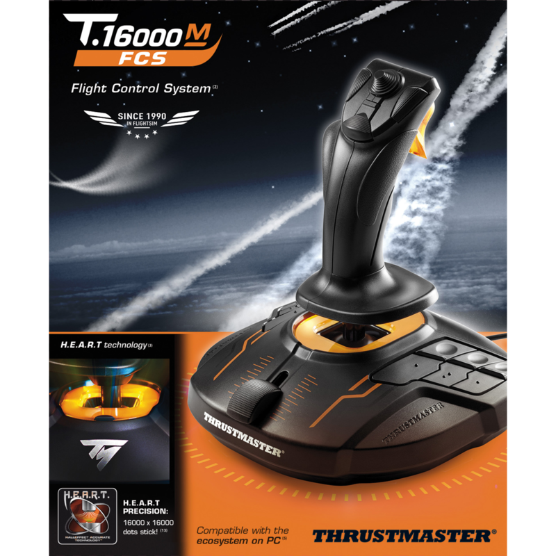 Thrustmaster T16000M FCS Joystick, schwarz/orange