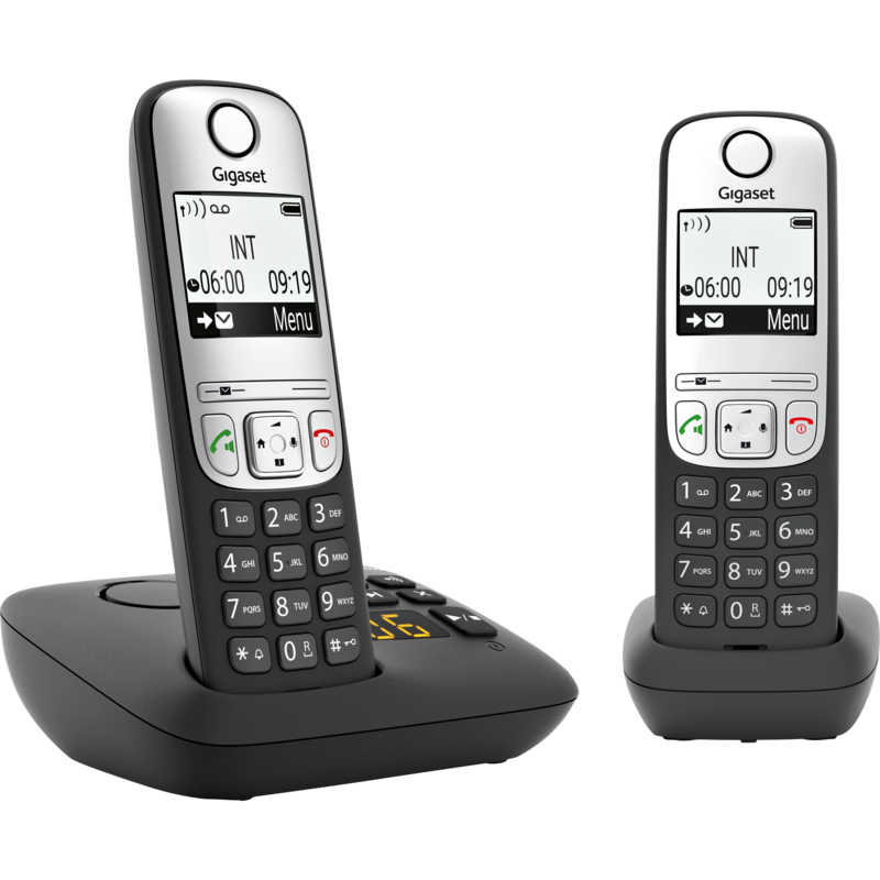 Gigaset A690 A Duo analoges Telefon, schwarz, DECT, Anrufbeantworter