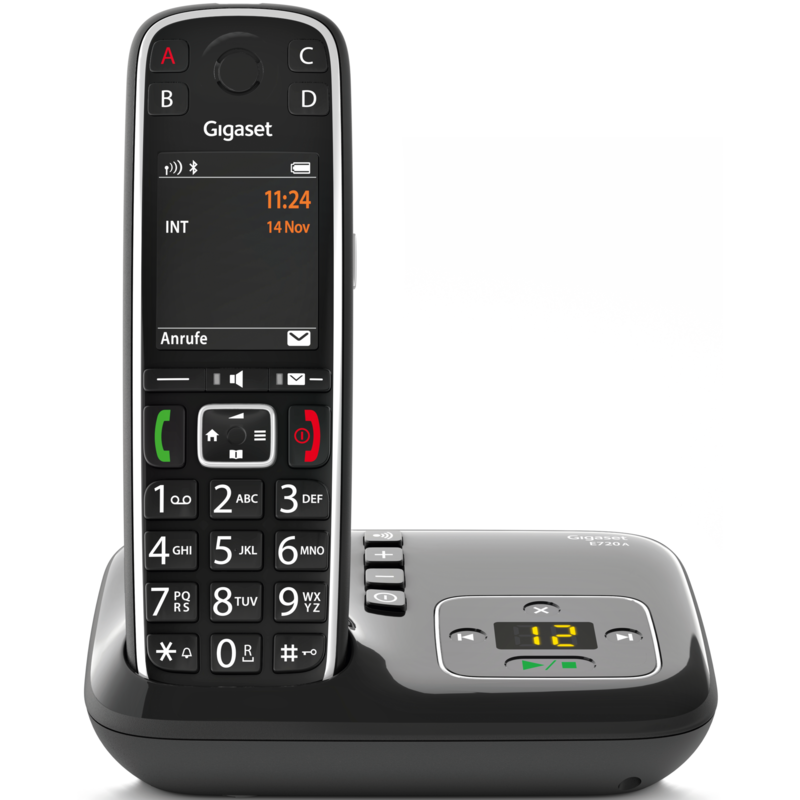 Gigaset E720A analoges Telefon, grau/schwarz, Anrufbeantworter