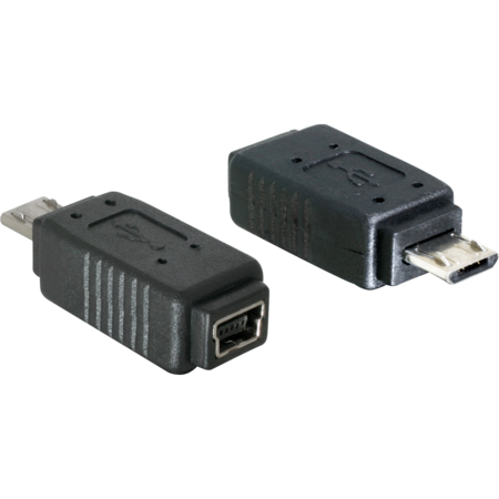 DeLOCK USB Adapter, Micro-USB Stecker > Mini-USB Buchse, schwarz