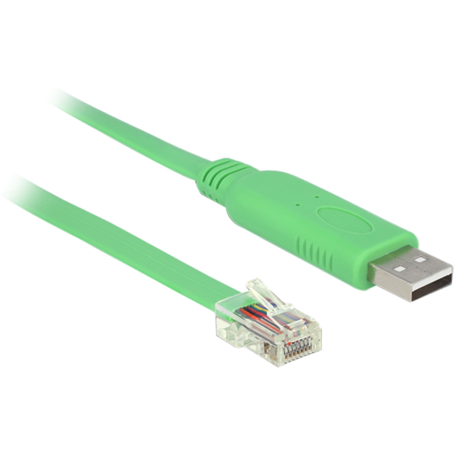 DeLOCK USB 2.0 Adapterkabel, USB-A Stecker > RS-232 RJ-45 Stecker Kabel, grün