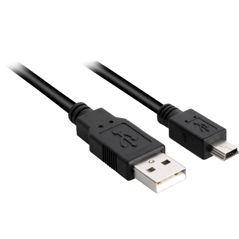 Sharkoon USB 2.0 Kabel, USB-A Stecker > Mini-USB Stecker, schwarz, 3,0 Meter