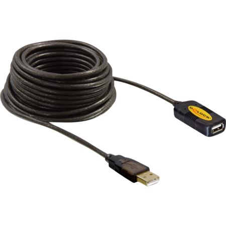 DeLOCK USB 2.0 Aktivverlängerungskabel, USB-A Stecker > USB-A Buchse