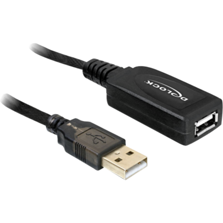 DeLOCK USB 2.0 Aktivverlängerungskabel, USB-A Stecker > USB-A Buchse