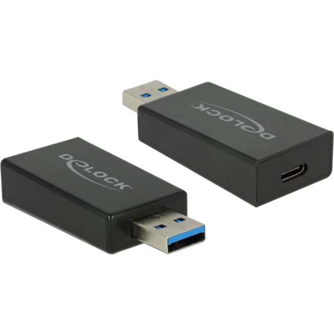 DeLOCK USB 3.2 Gen 2 Adapter, USB-A Stecker > USB-C Buchse, schwarz