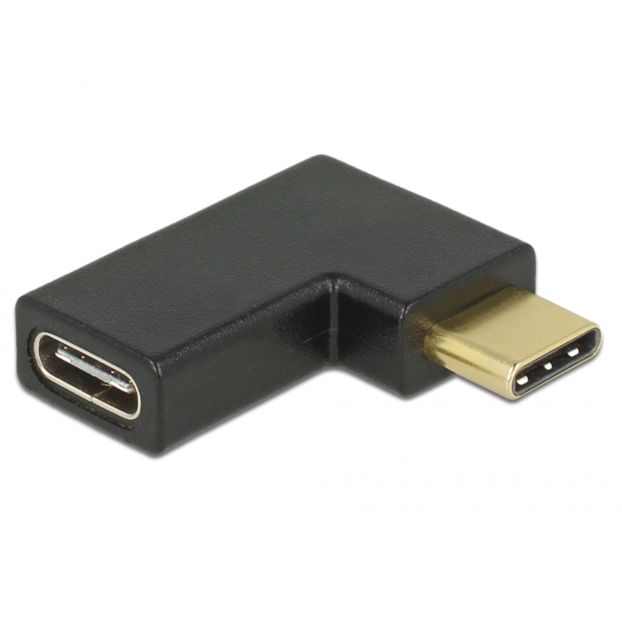 DeLOCK USB 3.2 Gen 2 Adapter, USB-C Stecker > USB-C Buchse 90°, schwarz
