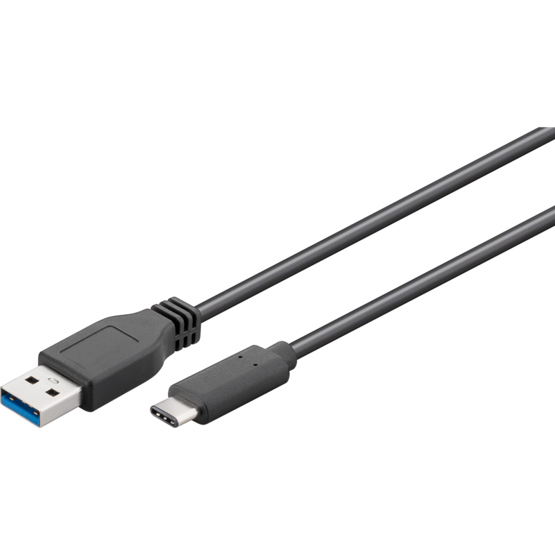 goobay USB 3.2 Gen 1 Kabel, USB-A Stecker > USB-C Stecker, schwarz, 0,5 Meter