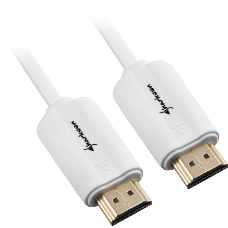 Sharkoon Kabel HDMI Stecker > HDMI Stecker, weiß, 1 Meter, HDMI 4K