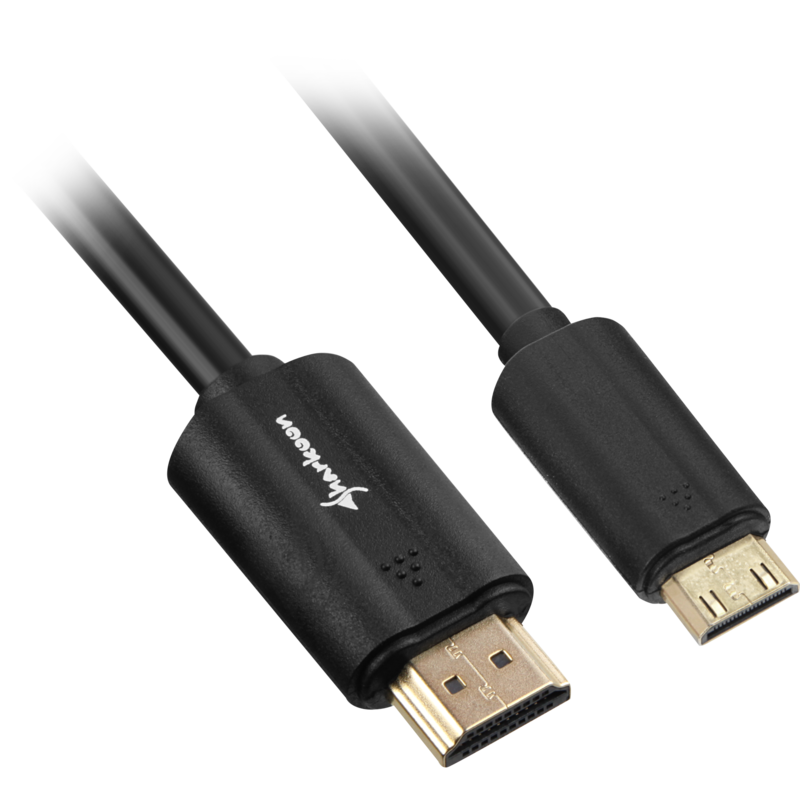 Sharkoon Adapterkabel HDMI Stecker > mini HDMI Stecker, schwarz, 3 Meter, HDMI