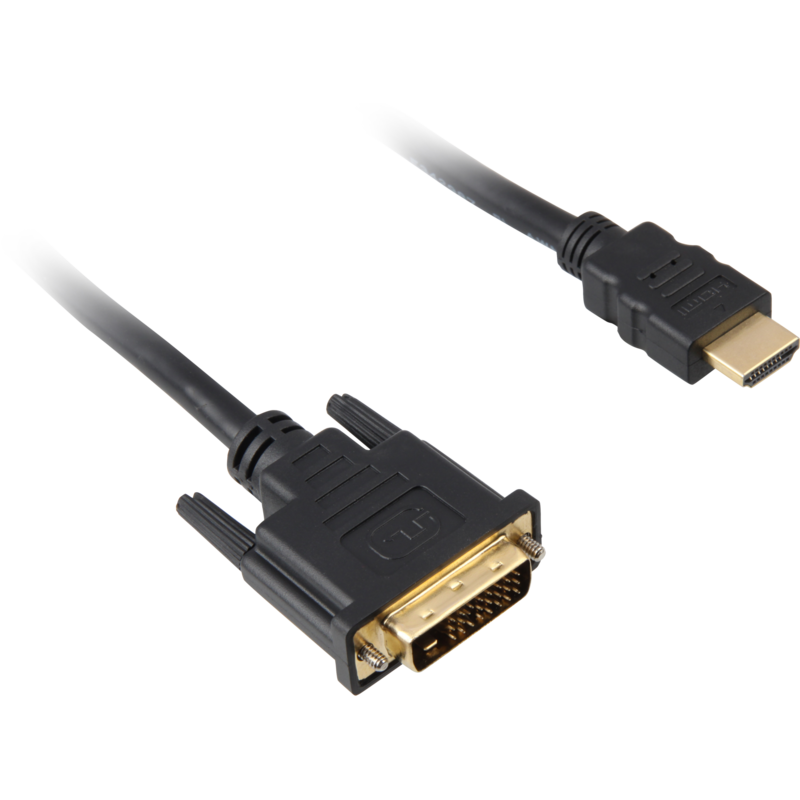 Sharkoon Adapterkabel HDMI > DVI-D (24+1) Kabel, schwarz, 1 Meter
