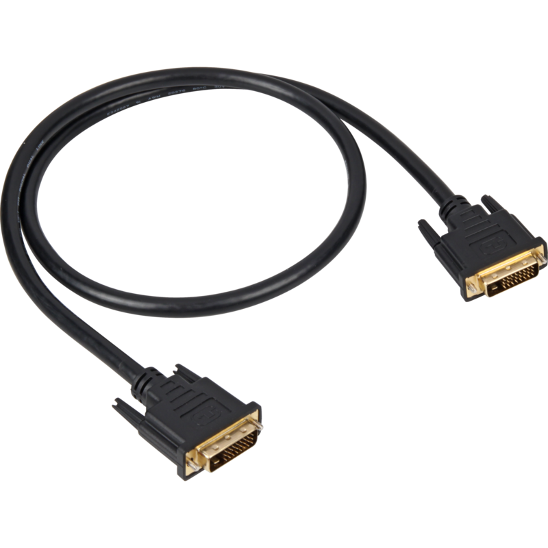 Sharkoon Kabel DVI-D > DVI-D (24+1), schwarz, 1 Meter, Dual Link, 24+1