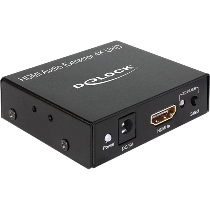 DeLOCK HDMI Stereo / 5.1 Kanal Audio Extractor 4K Adapter, schwarz