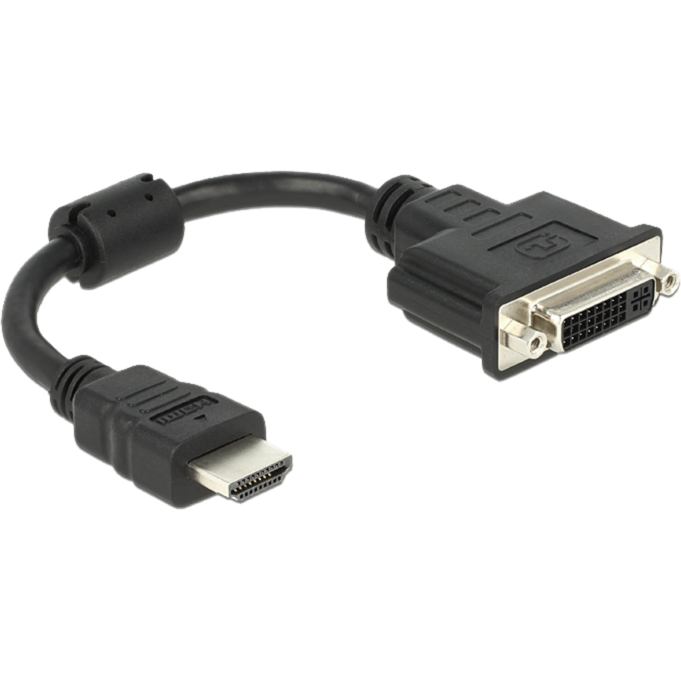 DeLOCK Adapter HDMI (Stecker) > DVI 24+5 (Buchse), schwarz, 20 cm