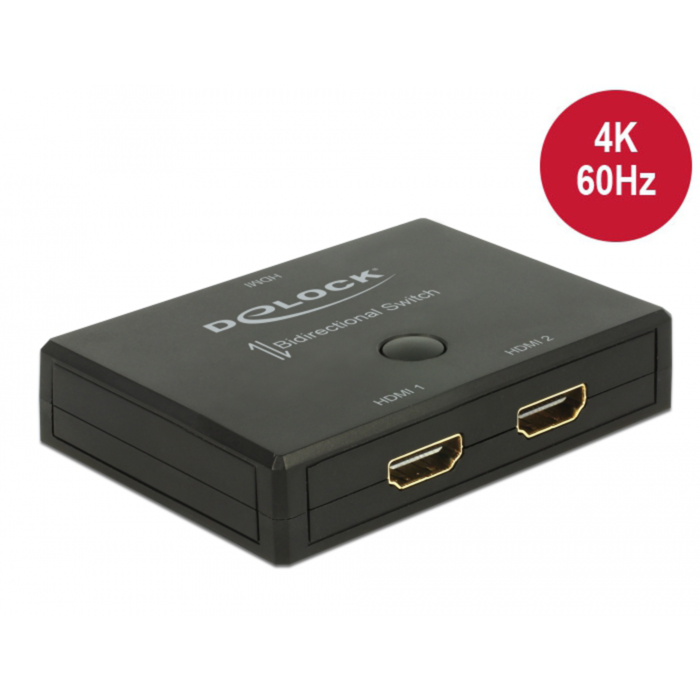 DeLOCK HDMI-Switch 2 - 1 bidirektional 4K 60Hz HDMI Switch, schwarz