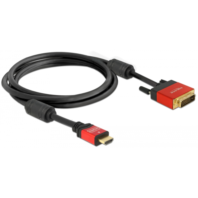 DeLOCK Adapter HDMI A (Stecker) > DVI (Stecker), schwarz, 2 Meter