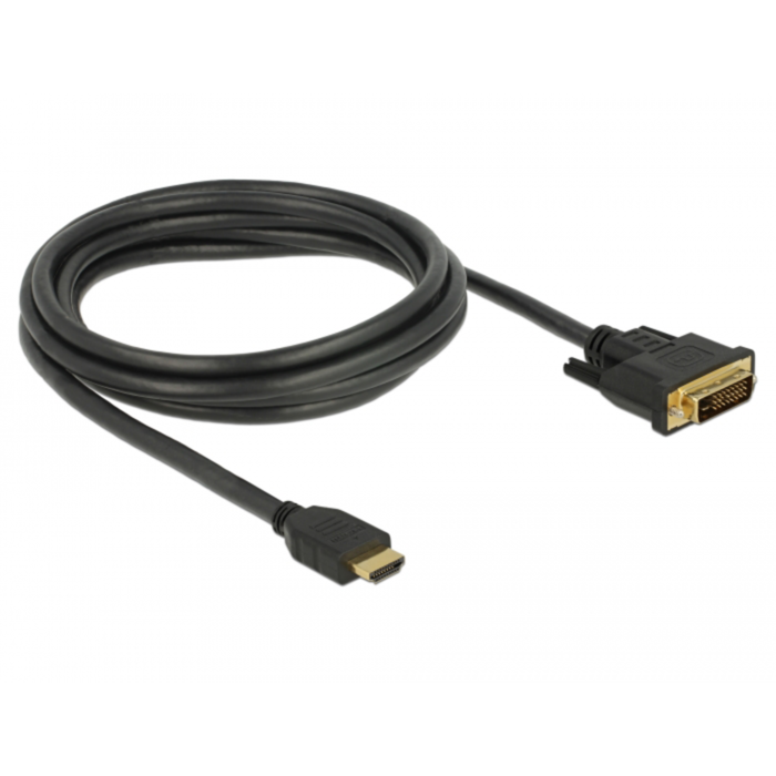 DeLOCK Adapterkabel HDMI > DVI 24+1 bidirektional, schwarz, 2 Meter