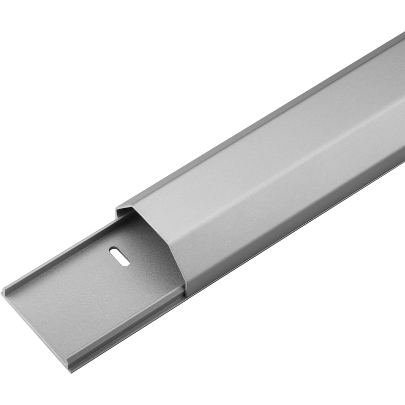 goobay Alu Kabelkanal WireDuct 50 Kabelführung, silber, 1,1 Meter