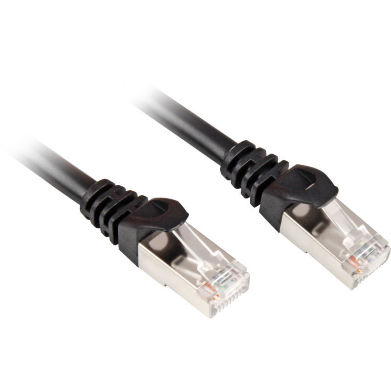 Sharkoon Patchkabel RJ45 Cat.6 SFTP Kabel, schwarz, 1 Meter