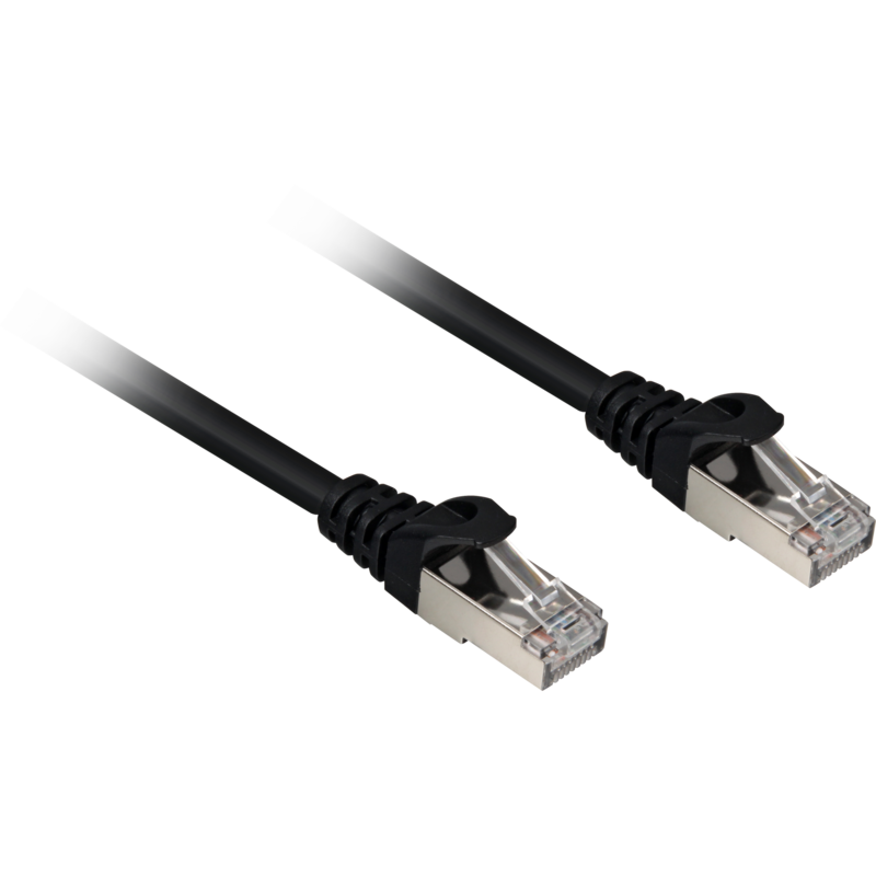 Sharkoon Patchkabel RJ45 Cat.6a SFTP Kabel, schwarz, 50 cm, LSOH (Halogenfrei)
