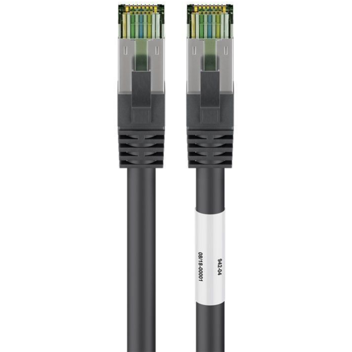 goobay CAT 8.1 Patchkabel, S/FTP (PiMF) Kabel, schwarz, 5 Meter