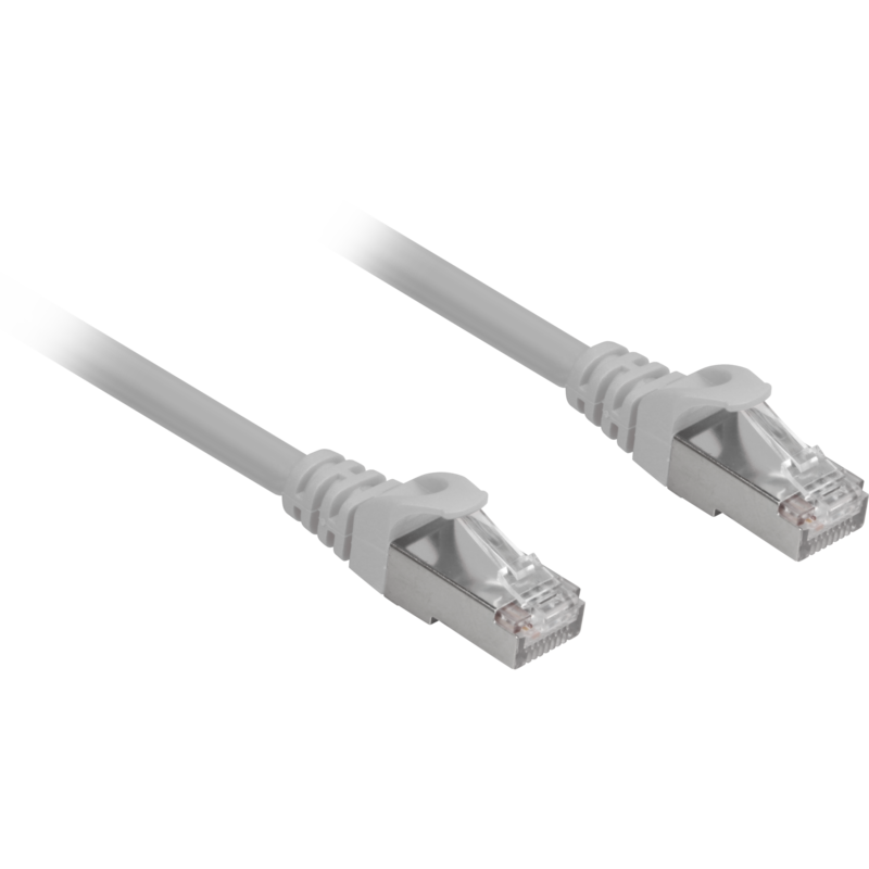 Sharkoon Patchkabel RJ45 Cat.6a SFTP Kabel, grau, 15 Meter, LSOH (Halogenfrei)