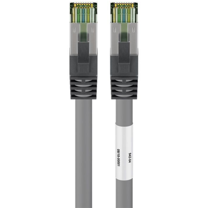 goobay CAT 8.1 Patchkabel, S/FTP (PiMF) Kabel, grau, 2 Meter