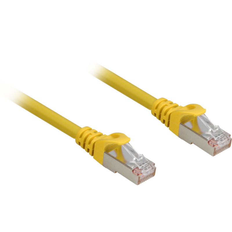 Sharkoon Patchkabel RJ45 Cat.6a SFTP Kabel, gelb, 25 cm, LSOH (Halogenfrei)