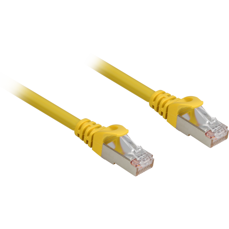 Sharkoon Patchkabel RJ45 Cat.6a SFTP Kabel, gelb, 10 Meter, LSOH (Halogenfrei)