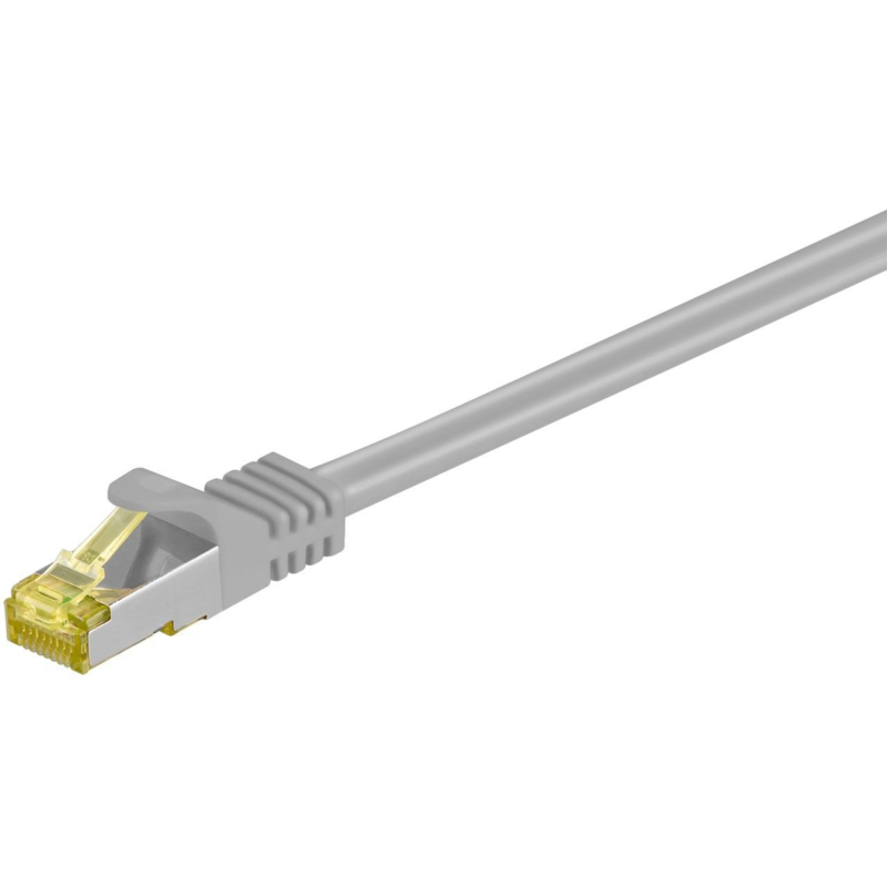 goobay RJ-45 Patchkabel Cat 6.a S/FTP (PIMF), mit Cat.7 Rohkabel Kabel, grau, 3