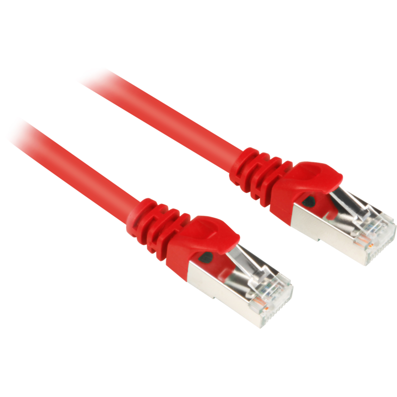 Sharkoon Patchkabel RJ45 Cat.6 SFTP Kabel, rot, 2 Meter
