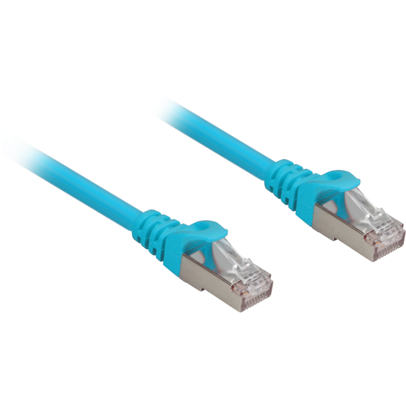 Sharkoon Patchkabel RJ45 Cat.6a SFTP Kabel, blau, 50 cm, LSOH (Halogenfrei)