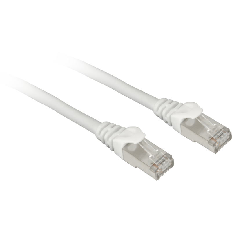 Sharkoon Patchkabel SFTP, RJ-45, mit Cat.7a Rohkabel Kabel, weiß, 50cm