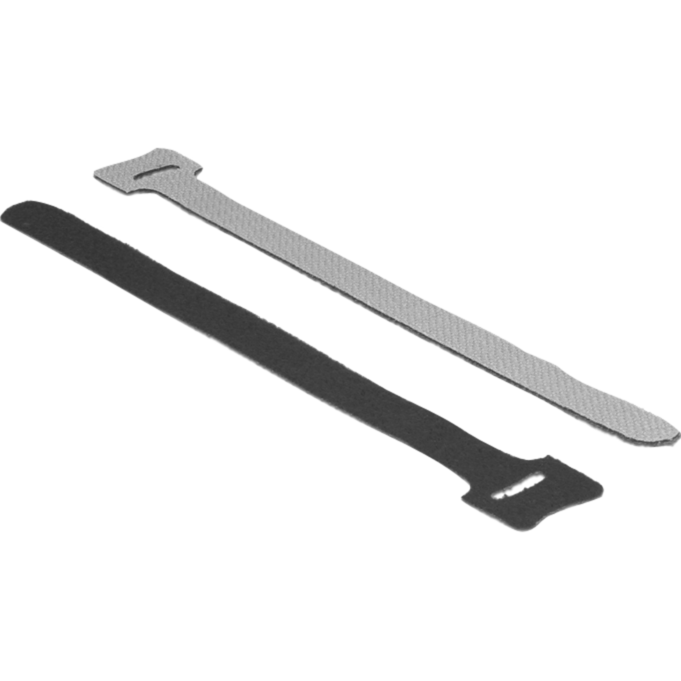 DeLOCK Klett-Kabelbinder 200mm x 12mm, schwarz, 10 Stück