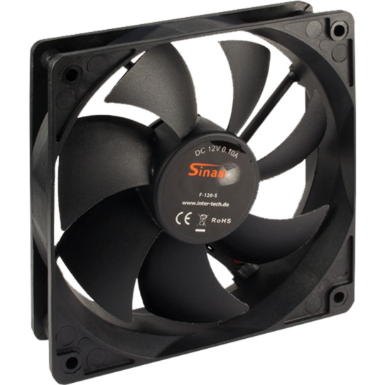Inter-Tech F-120-S 120x120x25mm Gehäuselüfter, schwarz