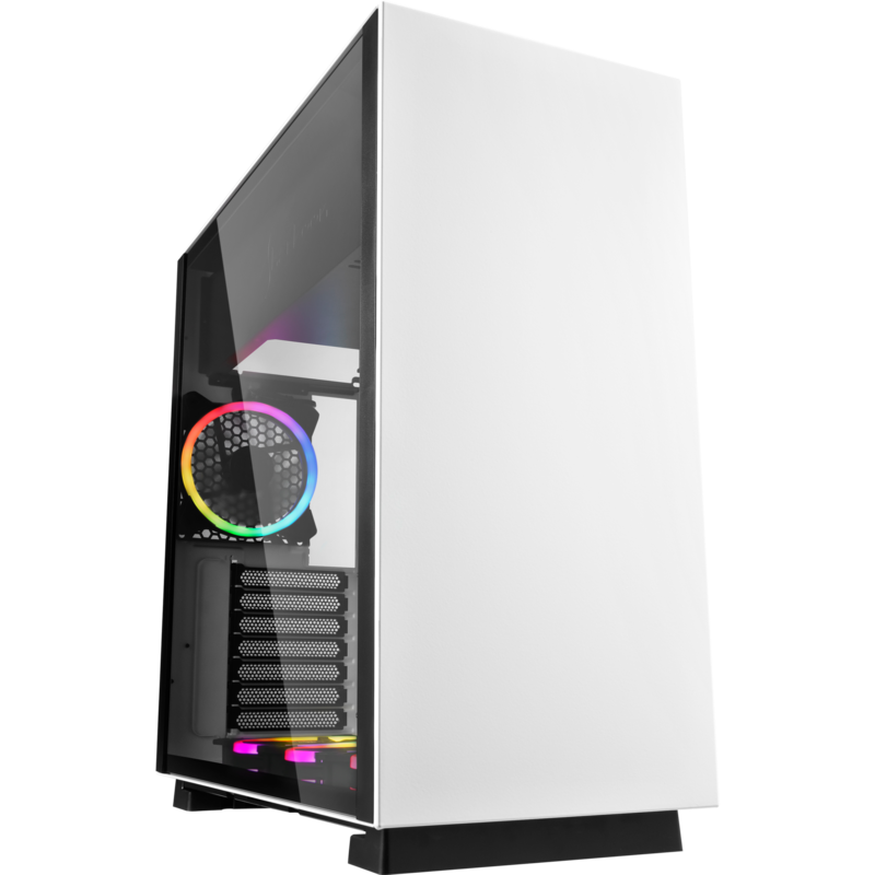 Sharkoon PURE STEEL White RGB Tower-Gehäuse, weiß, gehärtetes Glas