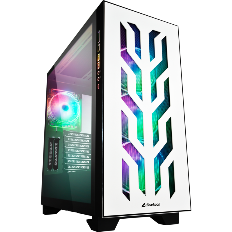 Sharkoon ELITE SHARK CA300T Big-Tower-Gehäuse, weiß, 2x gehärtetes Glas