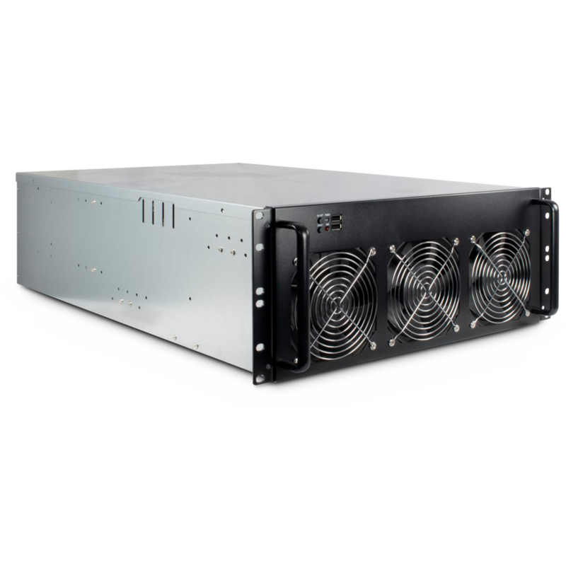 Inter-Tech 4W2 MINING-RACK Server-Gehäuse, schwarz, 4 Höheneinheiten