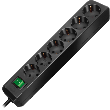 Brennenstuhl Eco-Line Steckdosenleiste 6-fach, schwarz, 1,5 Meter