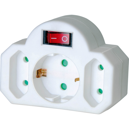 Brennenstuhl Adapterstecker Euro 2+Schutzkontakt 1 mit Schalter