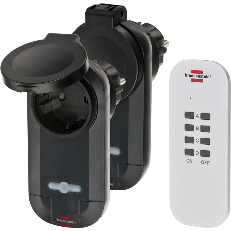 Brennenstuhl Funkschalt-Set RC CE1 0201, schwarz/weiß, zwei Schaltsteckdosen