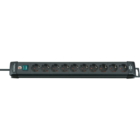 Brennenstuhl Premium-Line Steckdosenleiste 10-fach, schwarz, 3 Meter