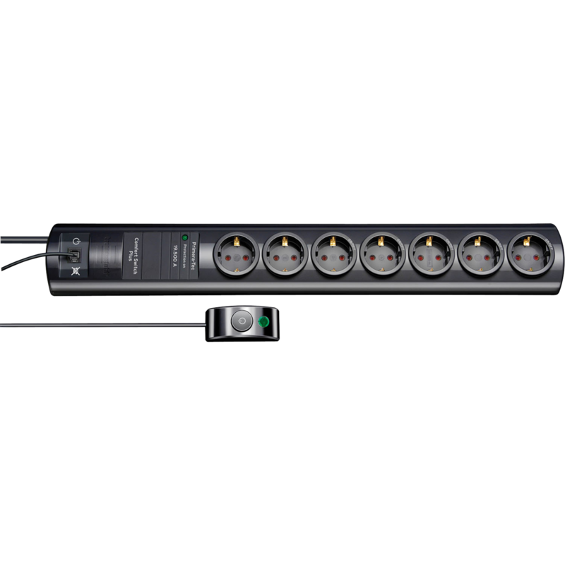 Brennenstuhl Primera-Tec Steckdosenleiste Comfort Switch Plus 7-fach, schwarz, 2