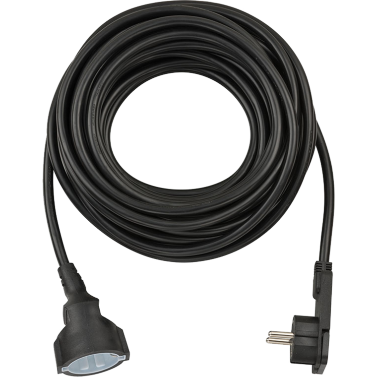 Brennenstuhl Verlängerungskabel, 1x Winkel-Flachstecker, schwarz, 10 Meter