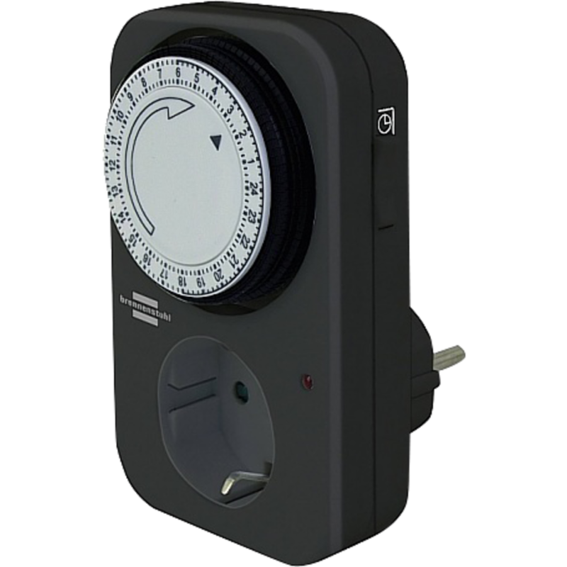 Brennenstuhl Zeitschaltuhr MZ-20, mechanisch, grau, Steckdose mit Kinderschutz