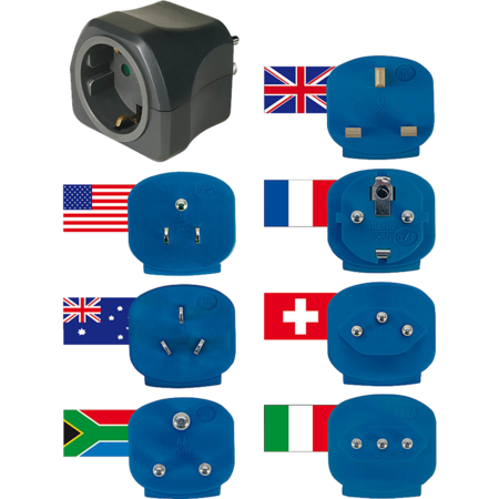 Brennenstuhl Reisestecker-Set, mit 10A Sicherung, schwarz